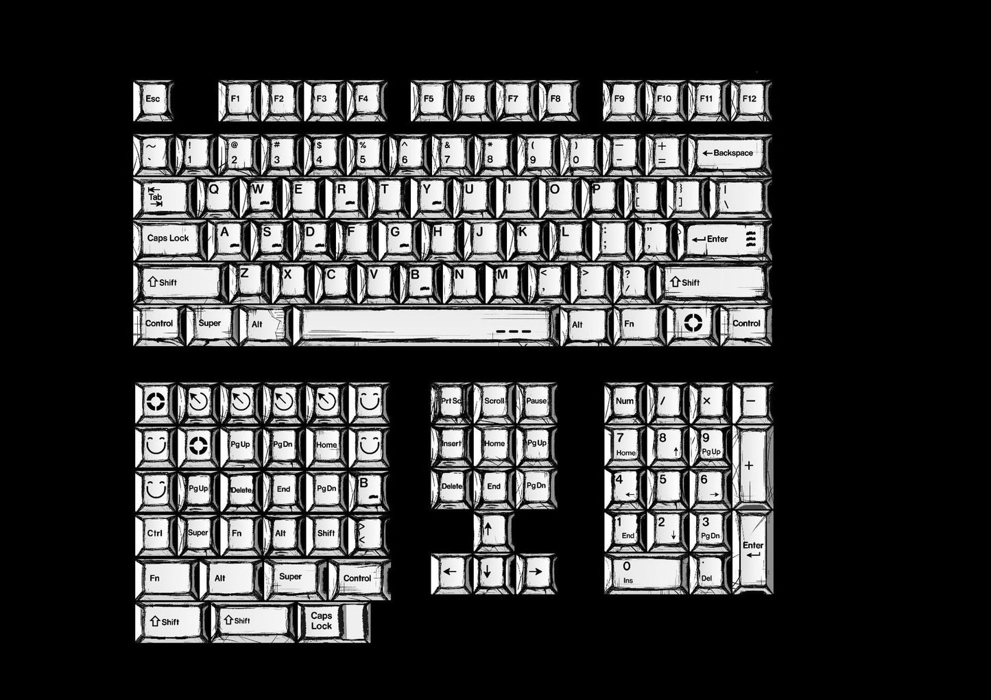 Comic Mixed Light Keycaps Mechanical Keyboard Keycaps