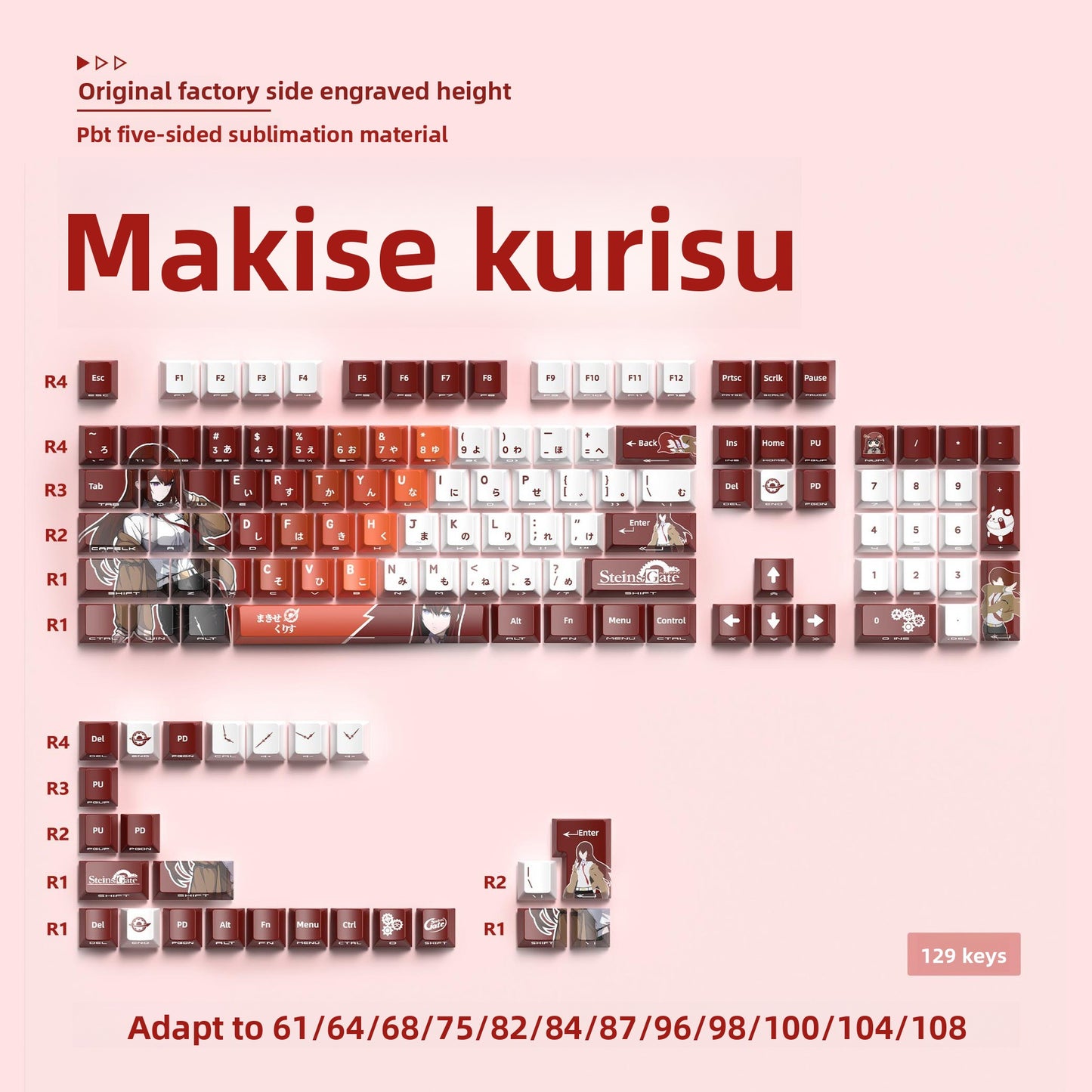 129-Key PBT OEM Profile Keycap Set